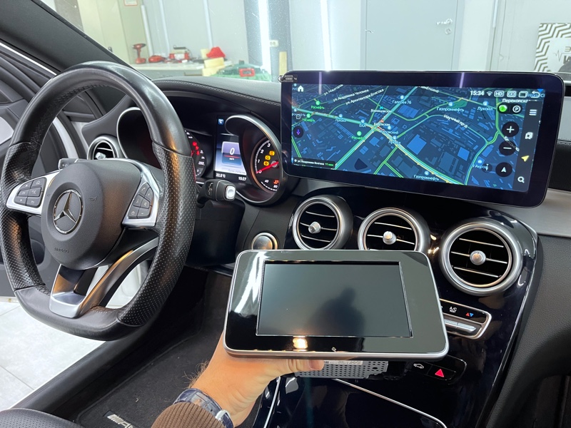 Монитор 10' или 12' и Яндекс навигация Mercedes Benz C Class W205 (навигатор Мерседес В 205)